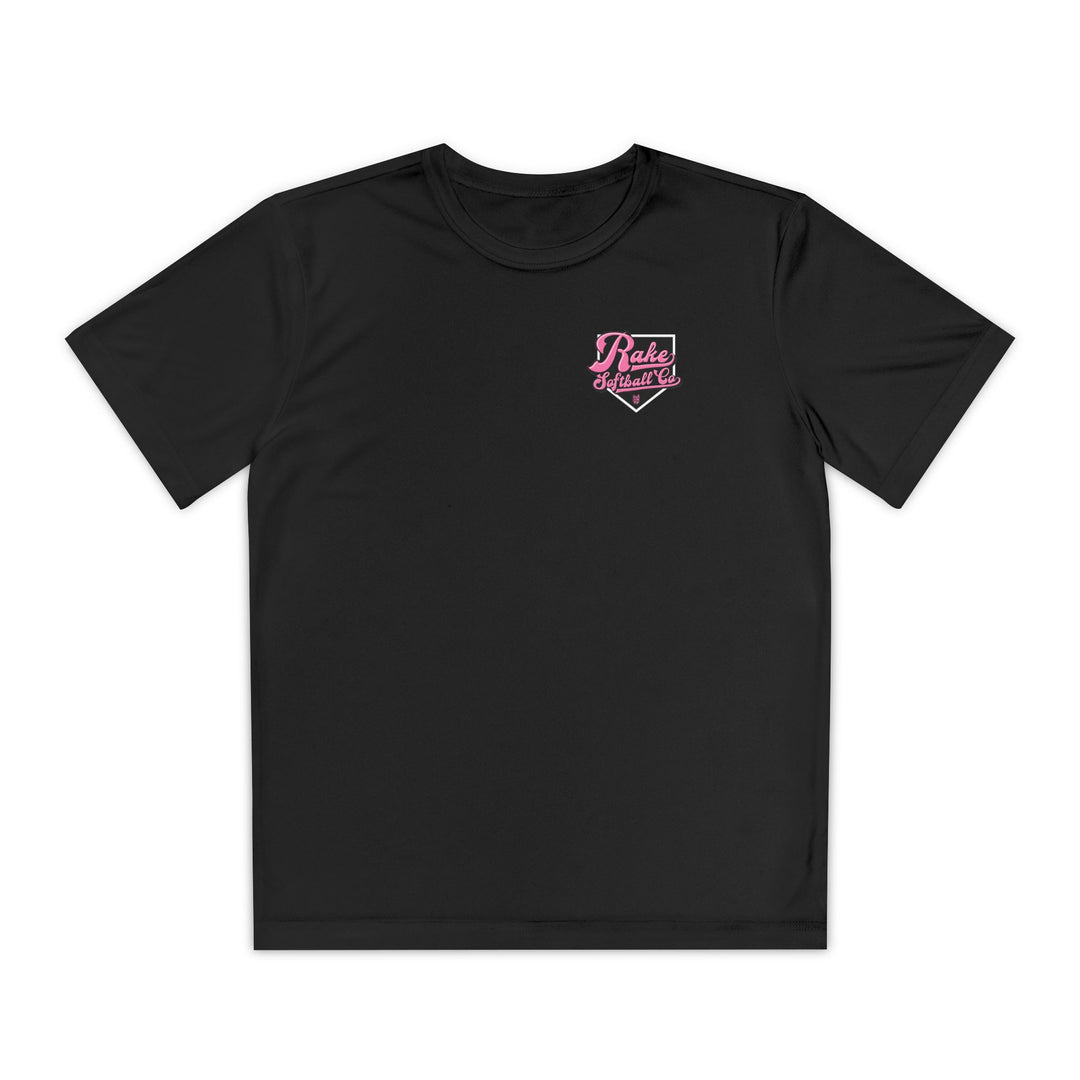 Kids Rake Softball Co. Dry Fit Tee - Rake Baseball Company - RAKE BASEBALL | BASEBALL T-SHIRT | BASEBALL CLOTHING | GOOD VIBES ONLY