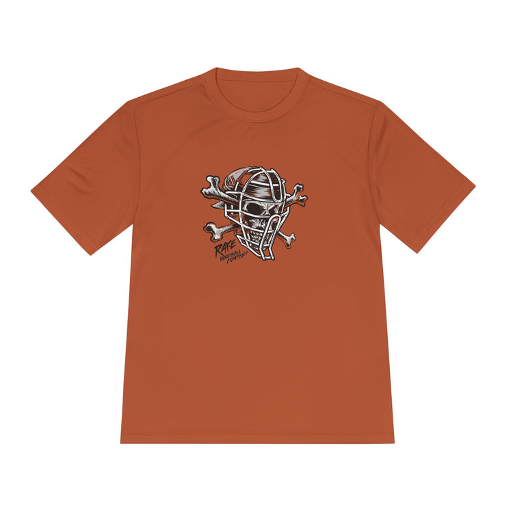 Skull & Bones Catching Dry Fit Tee - Rake Baseball Company - RAKE BASEBALL | BASEBALL T-SHIRT | BASEBALL CLOTHING | GOOD VIBES ONLY