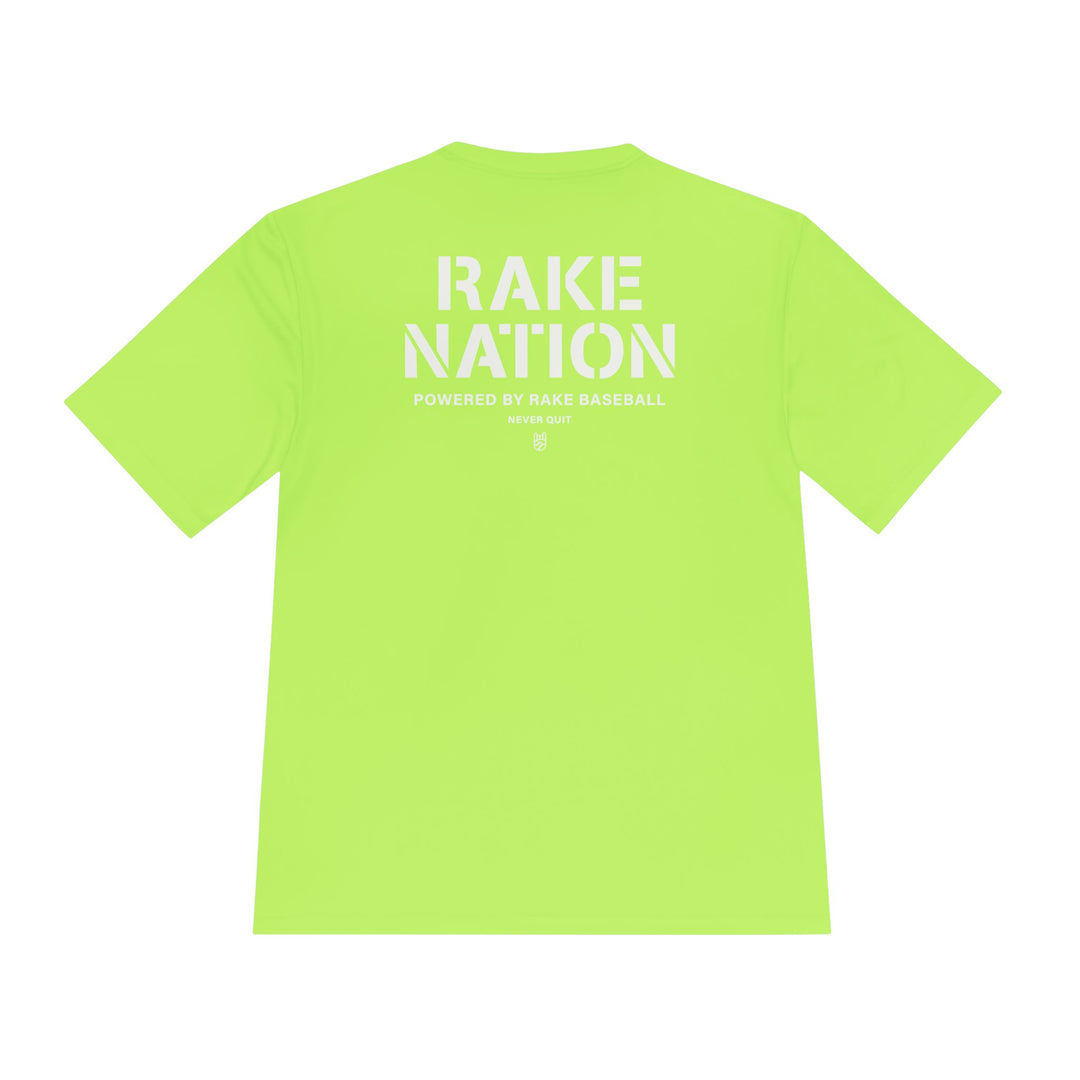 Rake Nation Dry Fit Tee - Rake Baseball Company - RAKE BASEBALL | BASEBALL T-SHIRT | BASEBALL CLOTHING | GOOD VIBES ONLY