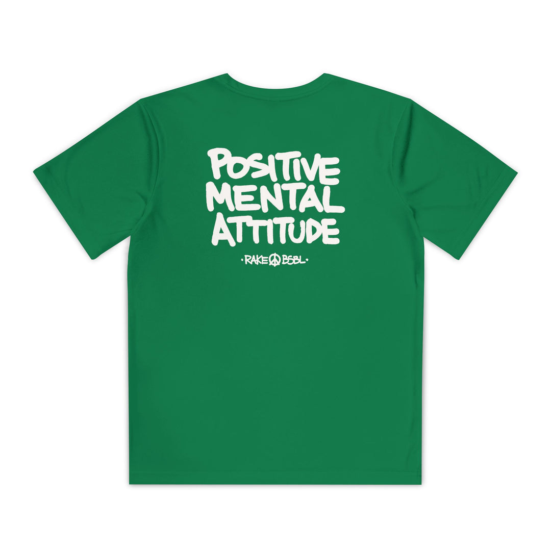 Kids Positive Mental Attitude Dry Fit Tee - Rake Baseball Company - RAKE BASEBALL | BASEBALL T-SHIRT | BASEBALL CLOTHING | GOOD VIBES ONLY