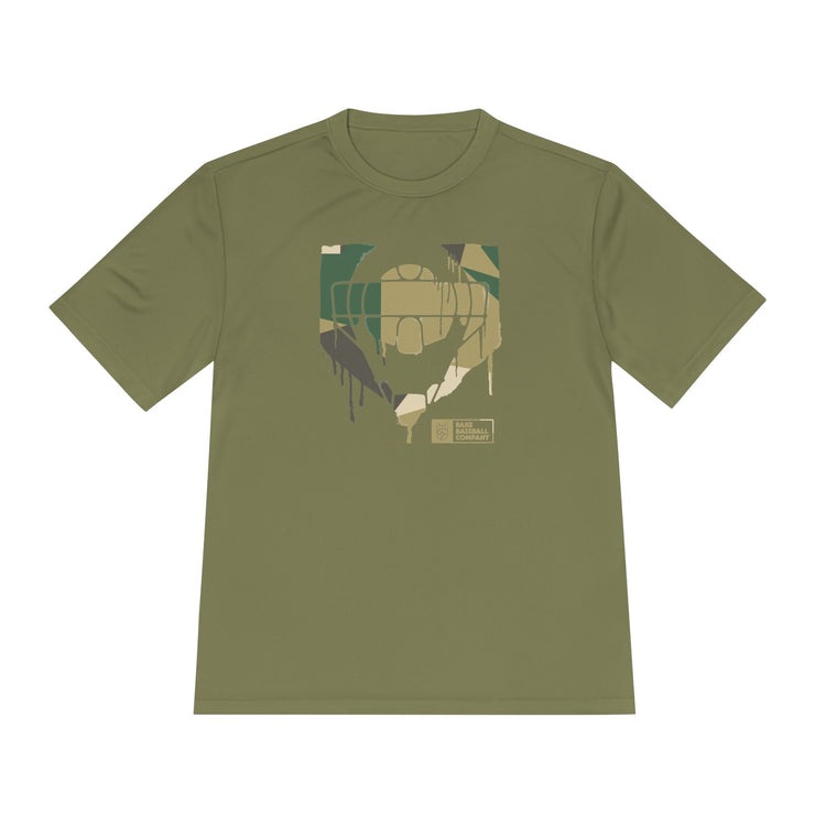 Catcher's Camo Drip Dry Fit Tee - Rake Baseball Company - RAKE BASEBALL | BASEBALL T-SHIRT | BASEBALL CLOTHING | GOOD VIBES ONLY