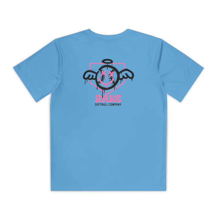 Kids She Angel Drip Softball Dry Fit Tee - Rake Baseball Company - RAKE BASEBALL | BASEBALL T-SHIRT | BASEBALL CLOTHING | GOOD VIBES ONLY