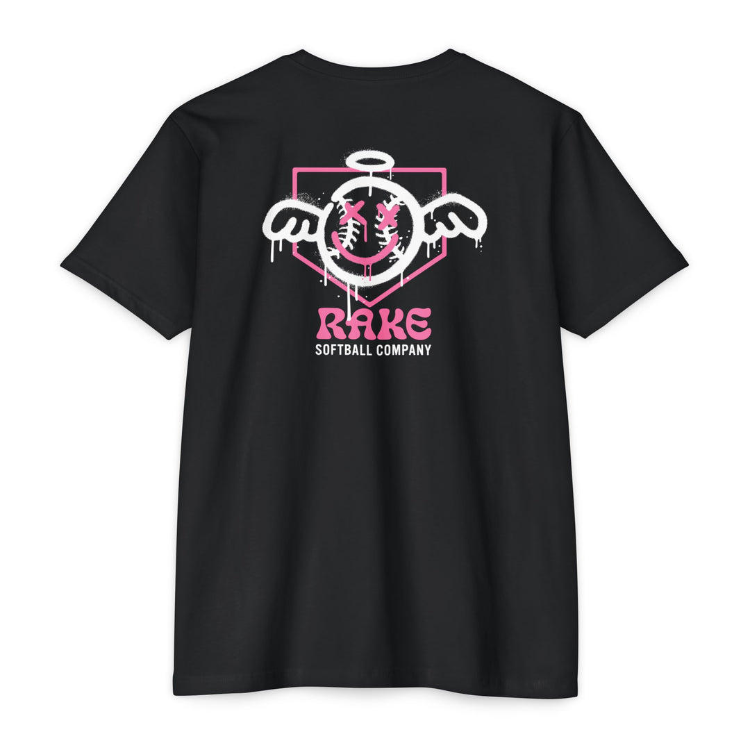 She Angel Drip Softball Tee - Rake Baseball Company - RAKE BASEBALL | BASEBALL T-SHIRT | BASEBALL CLOTHING | GOOD VIBES ONLY