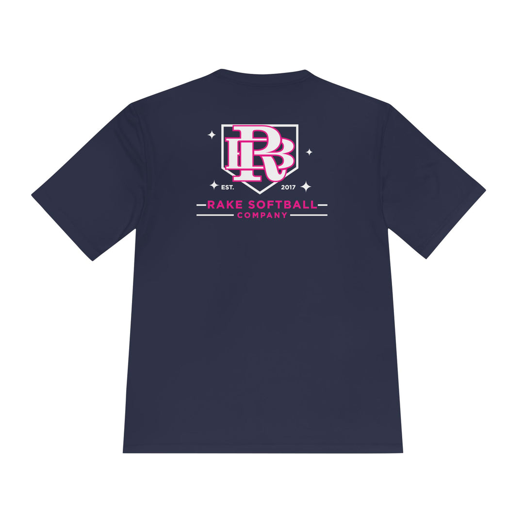 RB Homeplate Softball Dry Fit Tee - Rake Baseball Company - RAKE BASEBALL | BASEBALL T-SHIRT | BASEBALL CLOTHING | GOOD VIBES ONLY