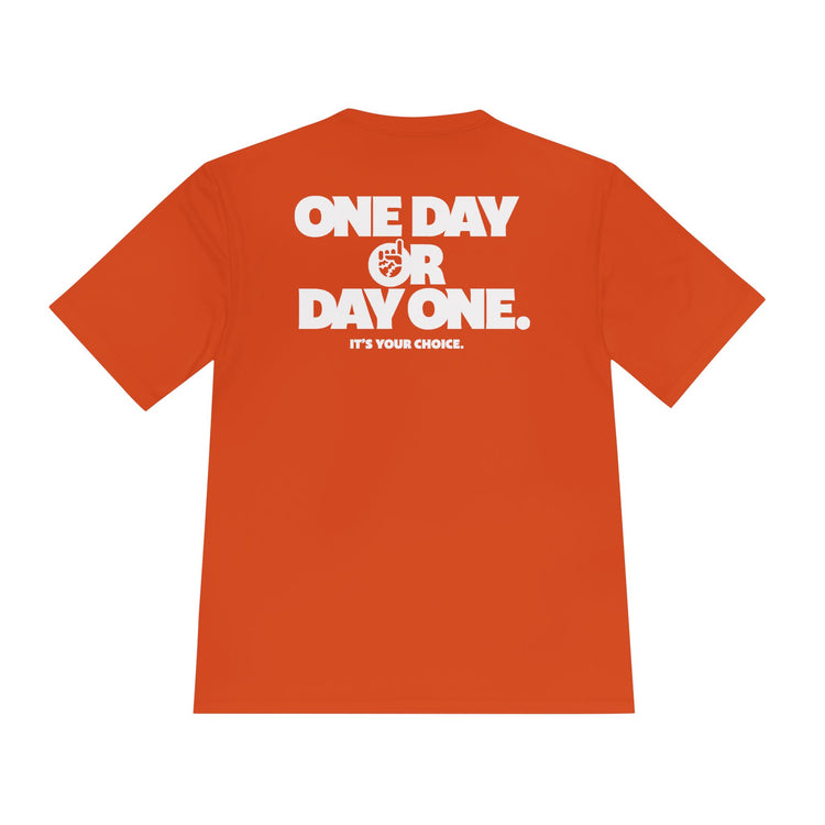 One Day or Day One Dry Fit Tee - Rake Baseball Company - RAKE BASEBALL | BASEBALL T-SHIRT | BASEBALL CLOTHING | GOOD VIBES ONLY