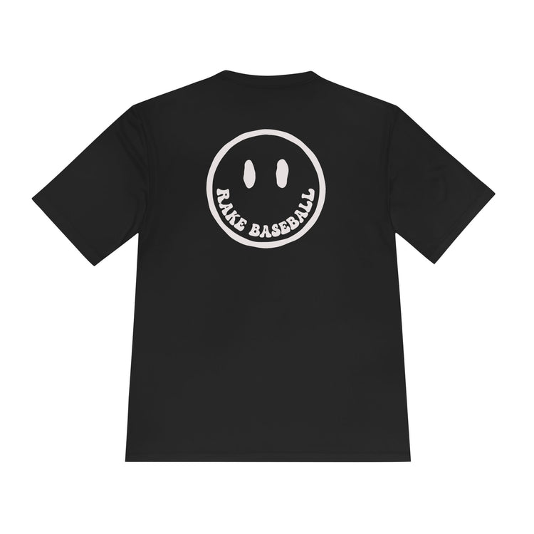 Rake Smile Dry Fit Tee - Rake Baseball Company - RAKE BASEBALL | BASEBALL T-SHIRT | BASEBALL CLOTHING | GOOD VIBES ONLY