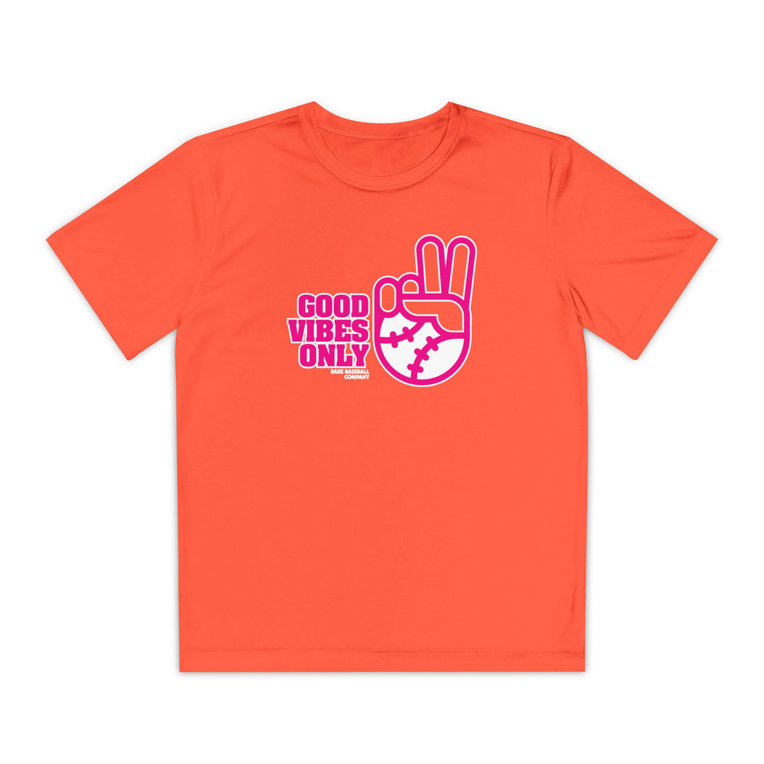 Kids Good Vibes Only Dry Fit Tee - Rake Baseball Company - RAKE BASEBALL | BASEBALL T-SHIRT | BASEBALL CLOTHING | GOOD VIBES ONLY