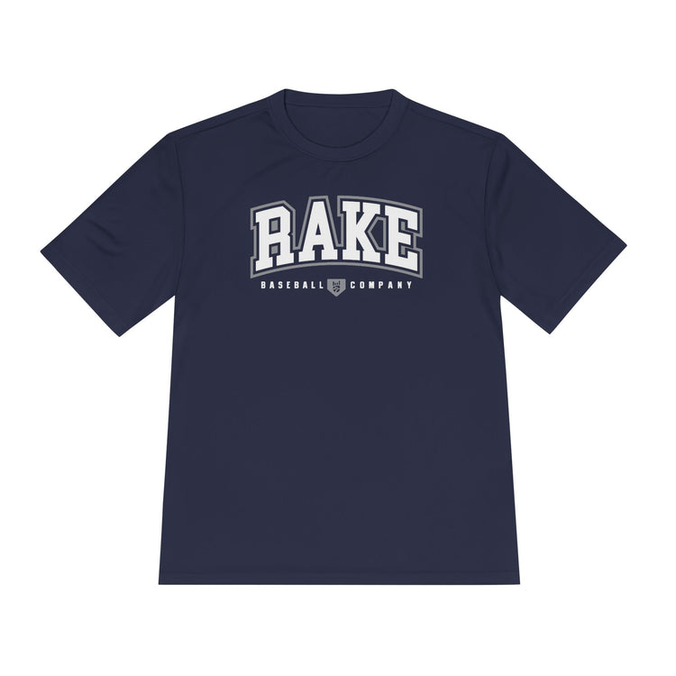 Rake Collegiate Baseball Dry Fit Tee - Rake Baseball Company - RAKE BASEBALL | BASEBALL T-SHIRT | BASEBALL CLOTHING | GOOD VIBES ONLY