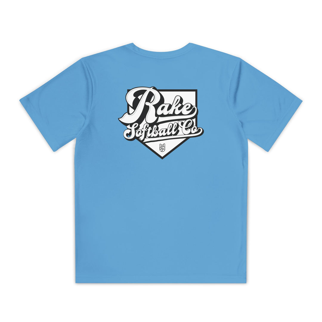 Kids Rake Softball Co. Dry Fit Tee - Rake Baseball Company - RAKE BASEBALL | BASEBALL T-SHIRT | BASEBALL CLOTHING | GOOD VIBES ONLY