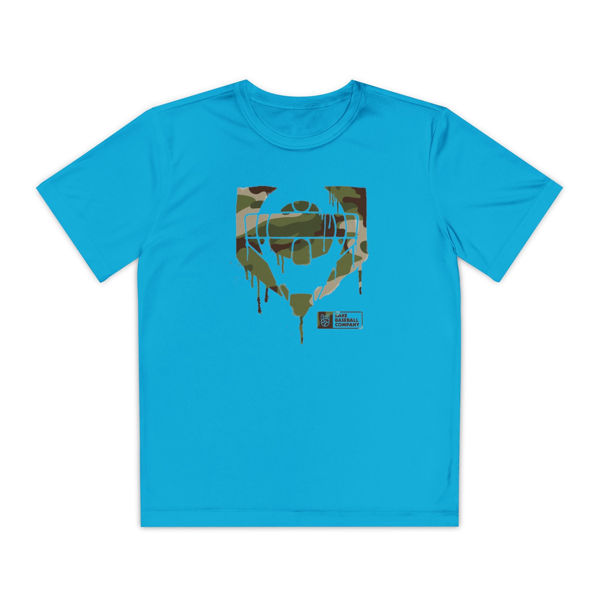 Kids Catcher's Drip Camo Dry Fit Tee - Rake Baseball Company - RAKE BASEBALL | BASEBALL T-SHIRT | BASEBALL CLOTHING | GOOD VIBES ONLY