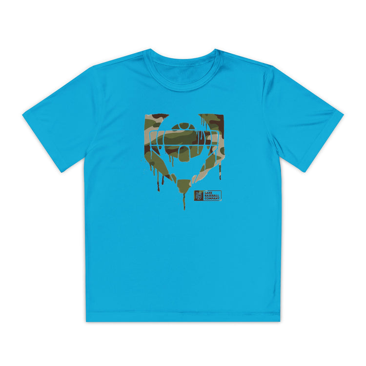 Kids Catcher's Drip Camo Dry Fit Tee - Rake Baseball Company - RAKE BASEBALL | BASEBALL T-SHIRT | BASEBALL CLOTHING | GOOD VIBES ONLY