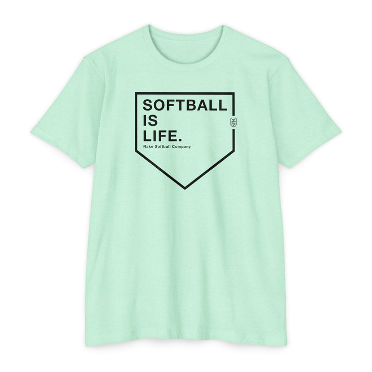 Softball Is Life Tee - Rake Baseball Company - RAKE BASEBALL | BASEBALL T-SHIRT | BASEBALL CLOTHING | GOOD VIBES ONLY