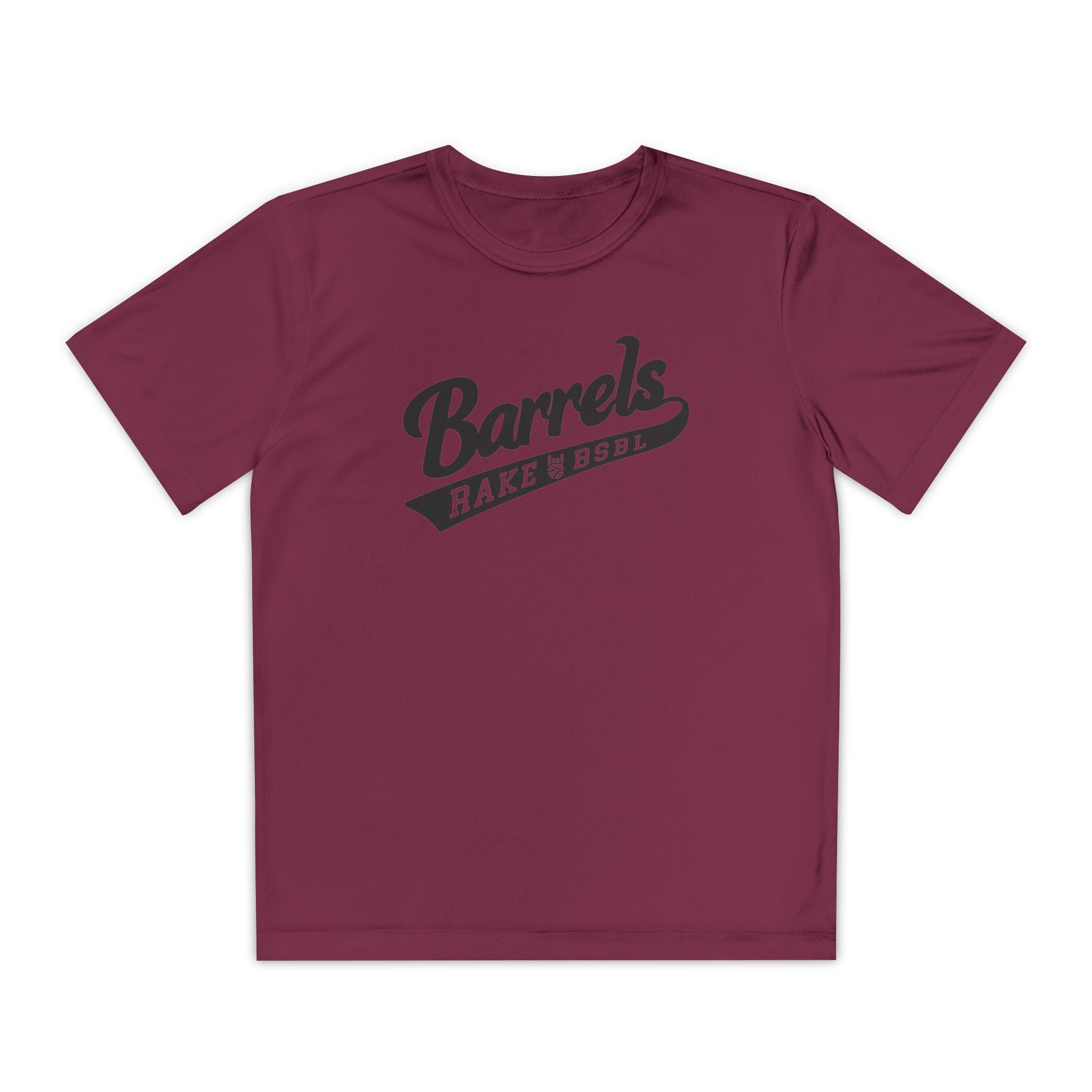 Kids Barrels Dry Fit Tee - Rake Baseball Company - RAKE BASEBALL | BASEBALL T-SHIRT | BASEBALL CLOTHING | GOOD VIBES ONLY