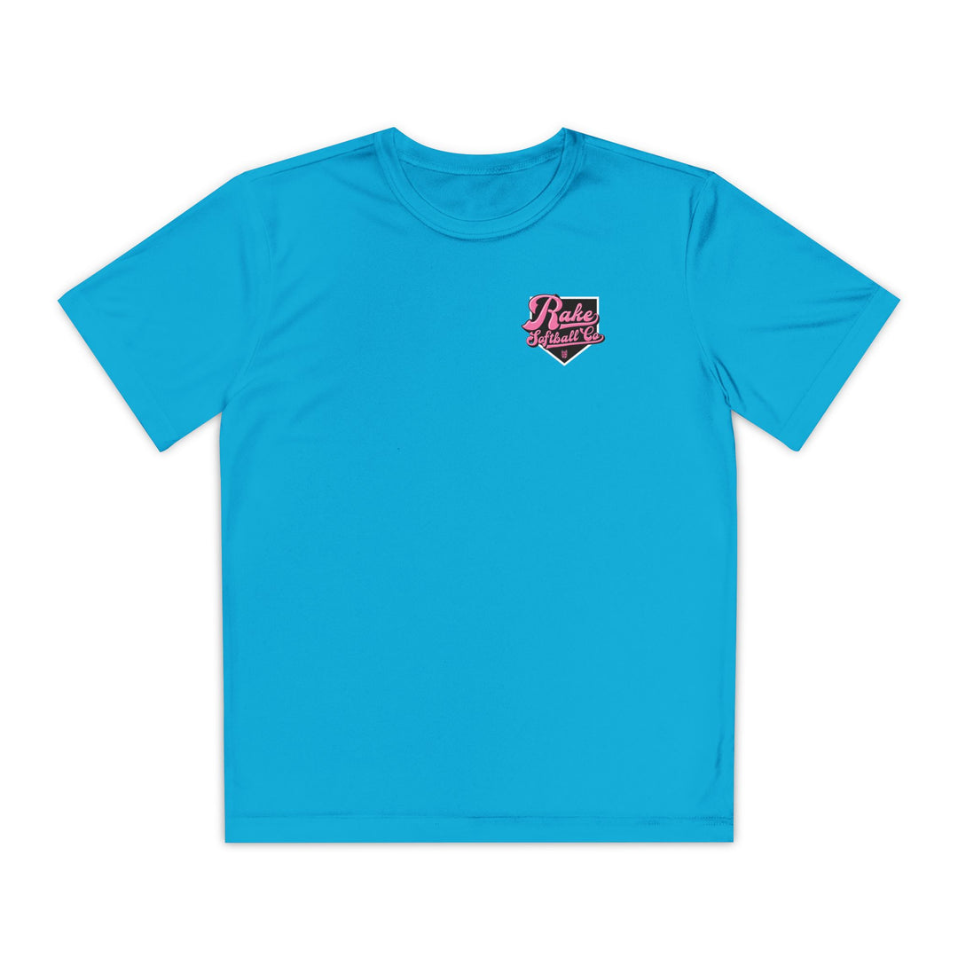 Kids Rake Softball Co. Dry Fit Tee - Rake Baseball Company - RAKE BASEBALL | BASEBALL T-SHIRT | BASEBALL CLOTHING | GOOD VIBES ONLY