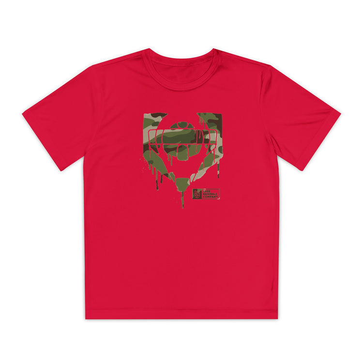 Kids Catcher's Drip Camo Dry Fit Tee - Rake Baseball Company - RAKE BASEBALL | BASEBALL T-SHIRT | BASEBALL CLOTHING | GOOD VIBES ONLY
