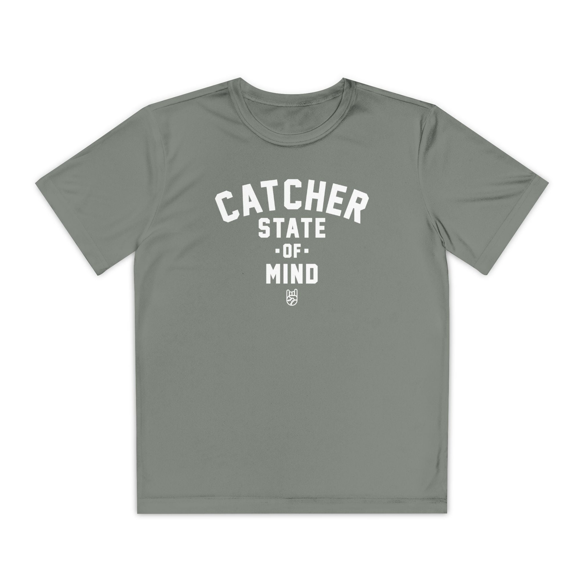 Kids Catcher State Of Mind Dry Fit Tee - Rake Baseball Company - RAKE BASEBALL | BASEBALL T-SHIRT | BASEBALL CLOTHING | GOOD VIBES ONLY