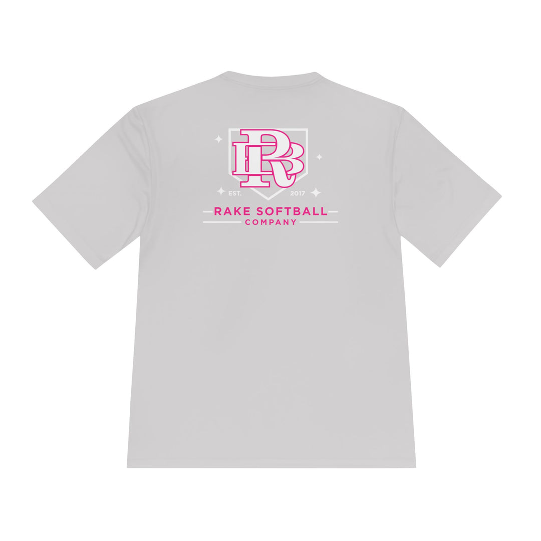 RB Homeplate Softball Dry Fit Tee - Rake Baseball Company - RAKE BASEBALL | BASEBALL T-SHIRT | BASEBALL CLOTHING | GOOD VIBES ONLY