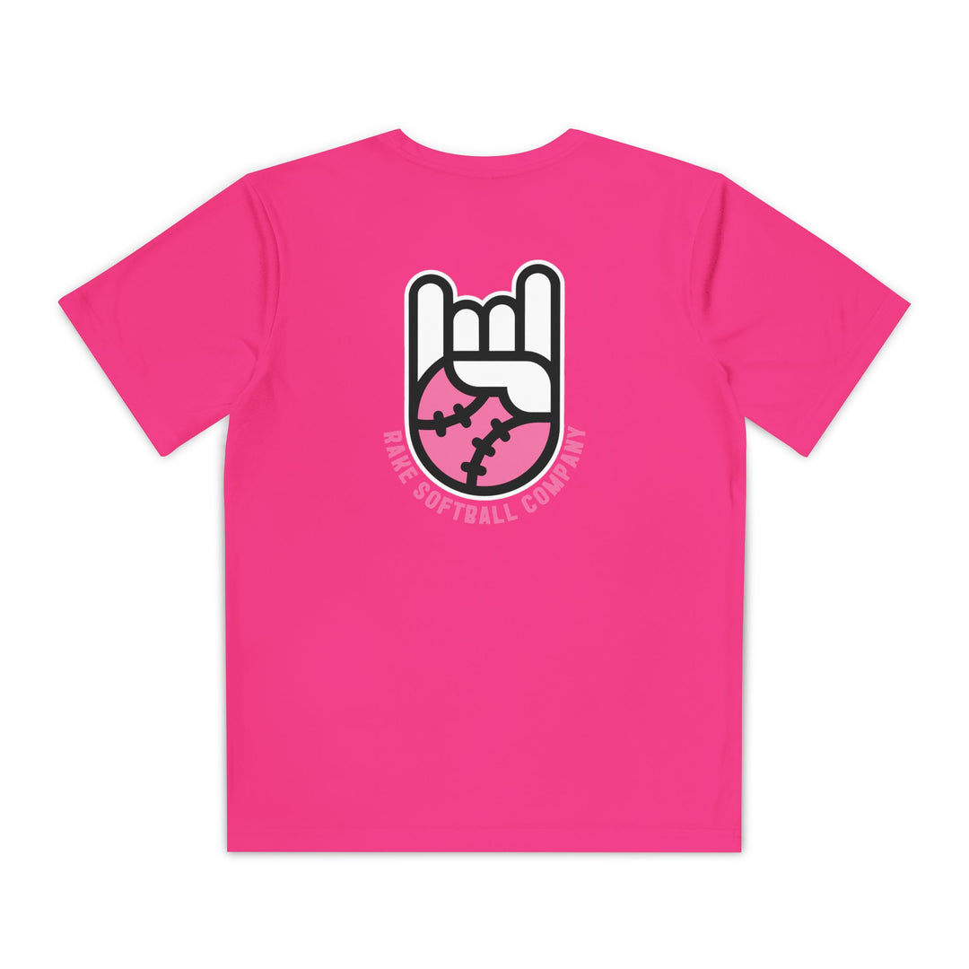 Kids Rake Softball Company Dry Fit Tee - Rake Baseball Company - RAKE BASEBALL | BASEBALL T-SHIRT | BASEBALL CLOTHING | GOOD VIBES ONLY