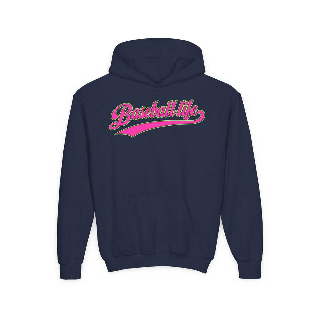 Kids Baseball Life Pink Edition Hoodie