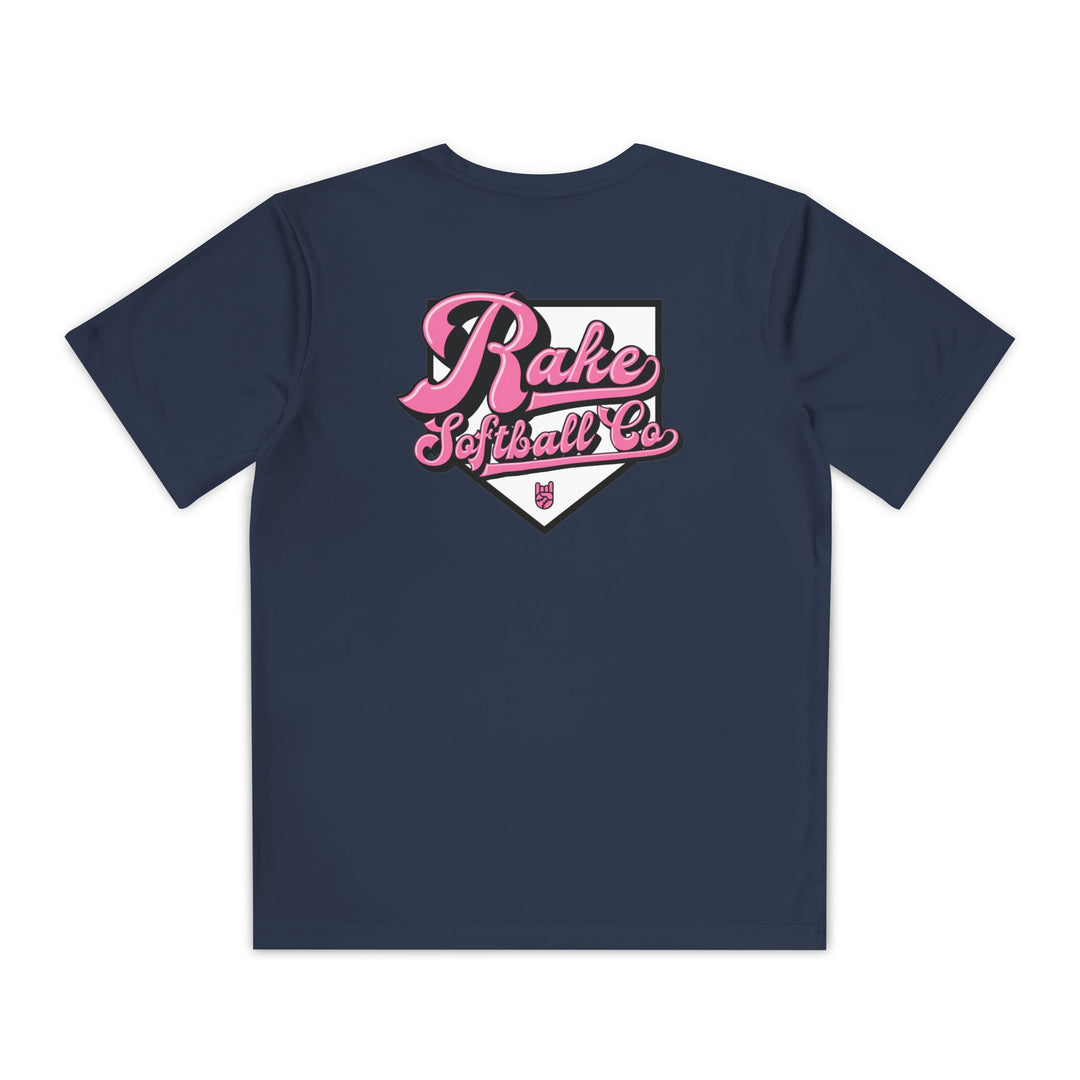 Kids Rake Softball Co. Dry Fit Tee - Rake Baseball Company - RAKE BASEBALL | BASEBALL T-SHIRT | BASEBALL CLOTHING | GOOD VIBES ONLY