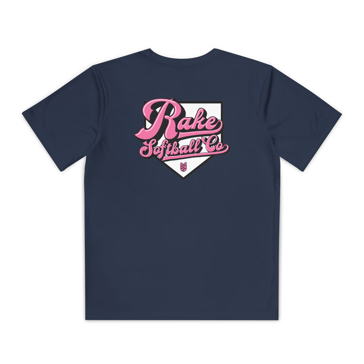 Kids Rake Softball Co. Dry Fit Tee - Rake Baseball Company - RAKE BASEBALL | BASEBALL T-SHIRT | BASEBALL CLOTHING | GOOD VIBES ONLY