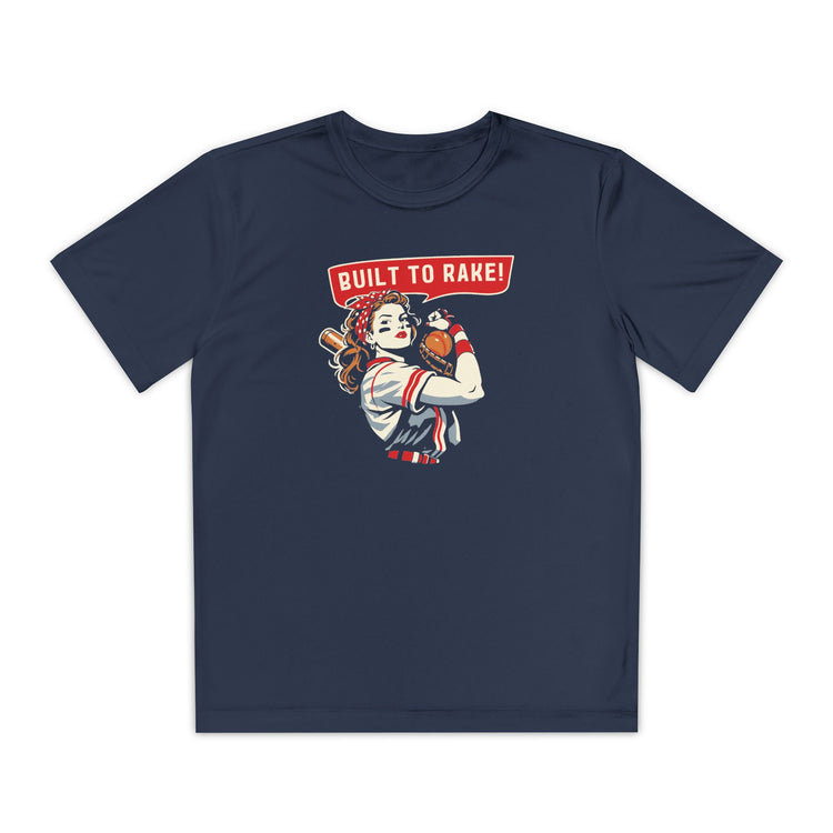 Kids Built To Rake Softball Dry Fit Tee - Rake Baseball Company - RAKE BASEBALL | BASEBALL T-SHIRT | BASEBALL CLOTHING | GOOD VIBES ONLY