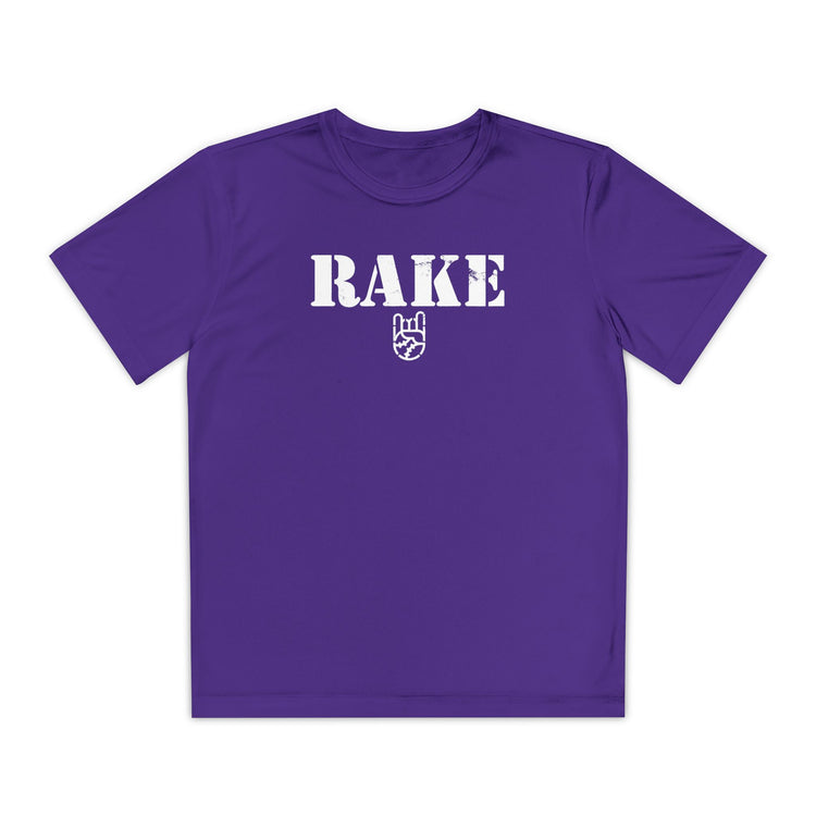 Kids Rake Stencil Dry Fit Tee - Rake Baseball Company - RAKE BASEBALL | BASEBALL T-SHIRT | BASEBALL CLOTHING | GOOD VIBES ONLY