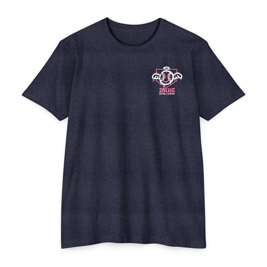 She Angel Drip Softball Tee - Rake Baseball Company - RAKE BASEBALL | BASEBALL T-SHIRT | BASEBALL CLOTHING | GOOD VIBES ONLY