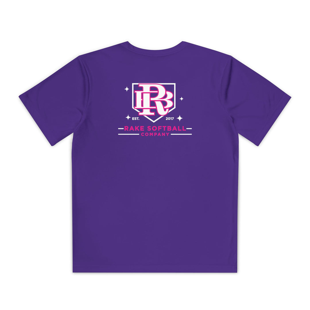 Kids RB Homeplate Softball Dry Fit Tee - Rake Baseball Company - RAKE BASEBALL | BASEBALL T-SHIRT | BASEBALL CLOTHING | GOOD VIBES ONLY