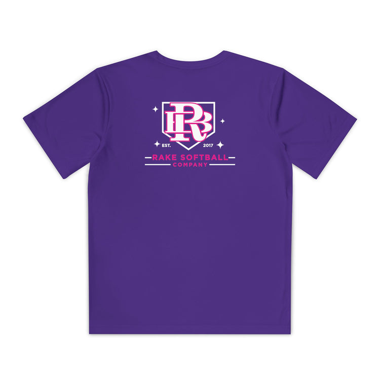 Kids RB Homeplate Softball Dry Fit Tee - Rake Baseball Company - RAKE BASEBALL | BASEBALL T-SHIRT | BASEBALL CLOTHING | GOOD VIBES ONLY