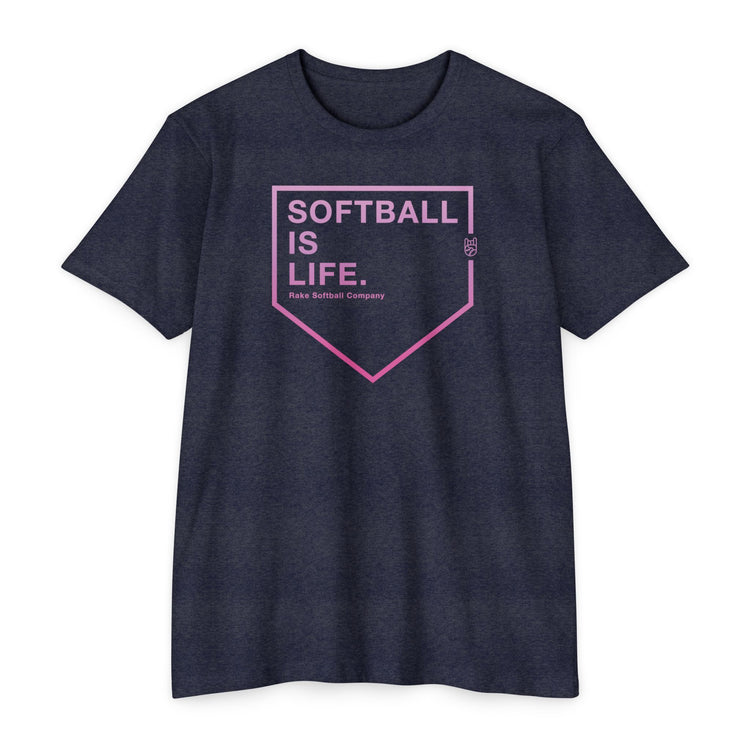 Softball Is Life Tee - Rake Baseball Company - RAKE BASEBALL | BASEBALL T-SHIRT | BASEBALL CLOTHING | GOOD VIBES ONLY