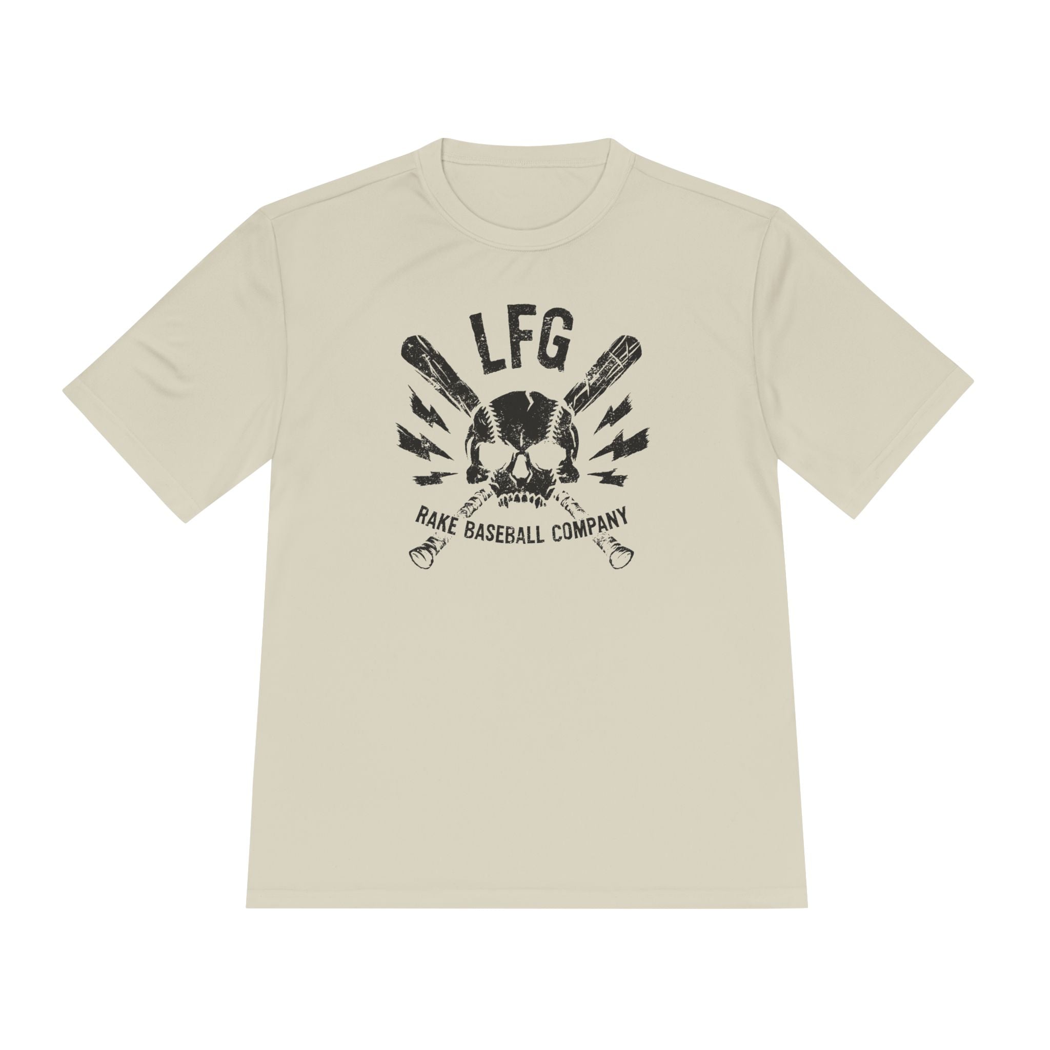 LFG Baseball Skull Dry Fit Tee - Rake Baseball Company - RAKE BASEBALL | BASEBALL T-SHIRT | BASEBALL CLOTHING | GOOD VIBES ONLY