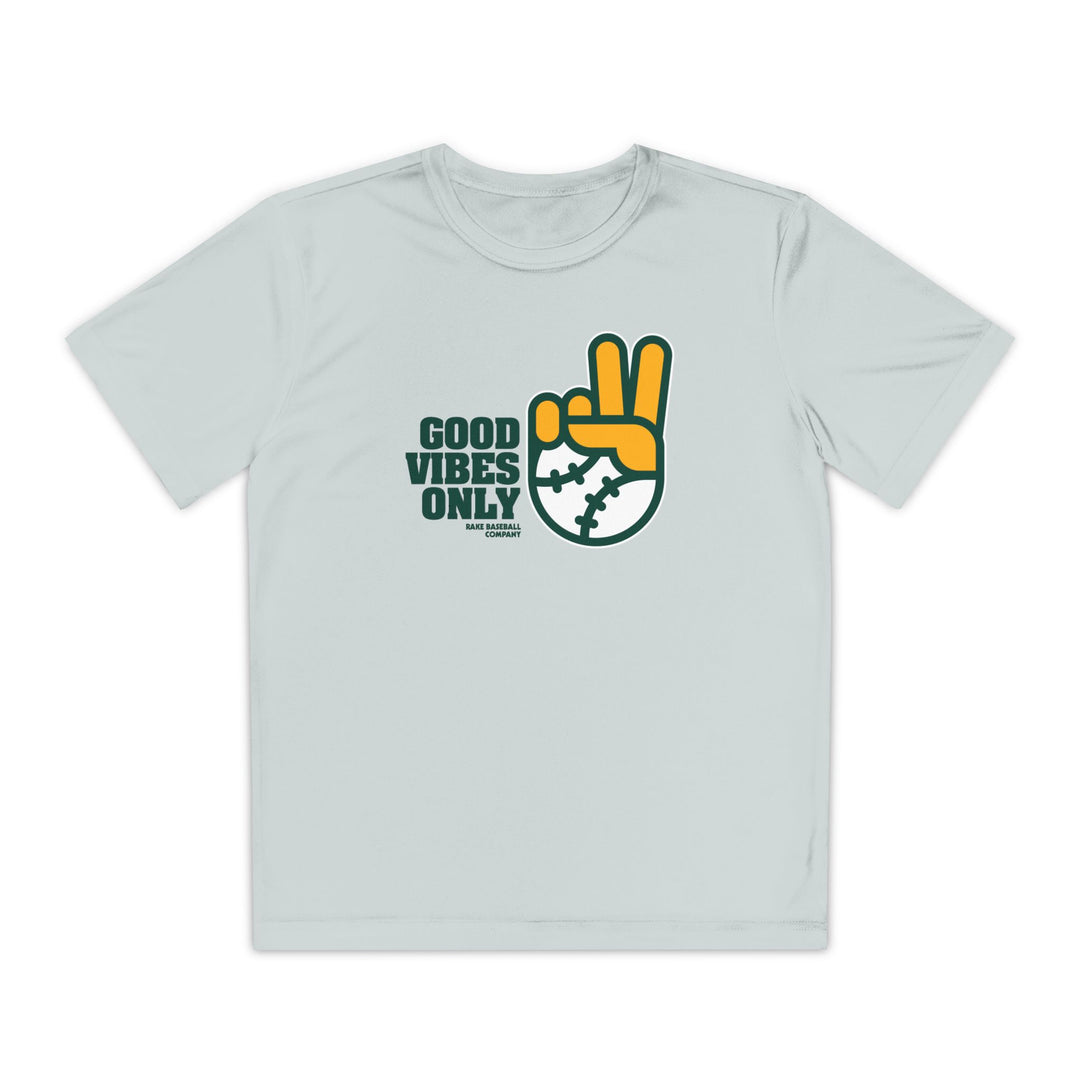 Kids Sacramento Inspired GVO Dry Fit Tee - Rake Baseball Company - RAKE BASEBALL | BASEBALL T-SHIRT | BASEBALL CLOTHING | GOOD VIBES ONLY