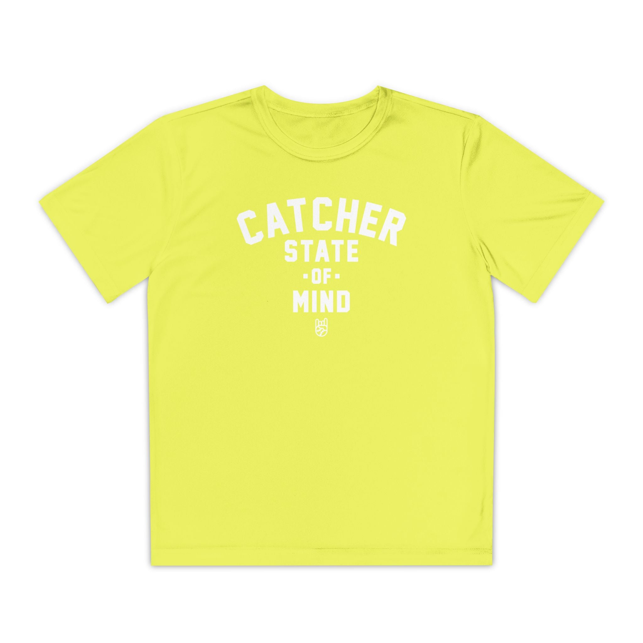 Kids Catcher State Of Mind Dry Fit Tee - Rake Baseball Company - RAKE BASEBALL | BASEBALL T-SHIRT | BASEBALL CLOTHING | GOOD VIBES ONLY