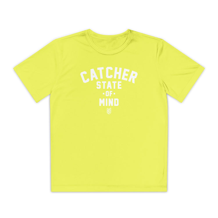 Kids Catcher State Of Mind Dry Fit Tee - Rake Baseball Company - RAKE BASEBALL | BASEBALL T-SHIRT | BASEBALL CLOTHING | GOOD VIBES ONLY