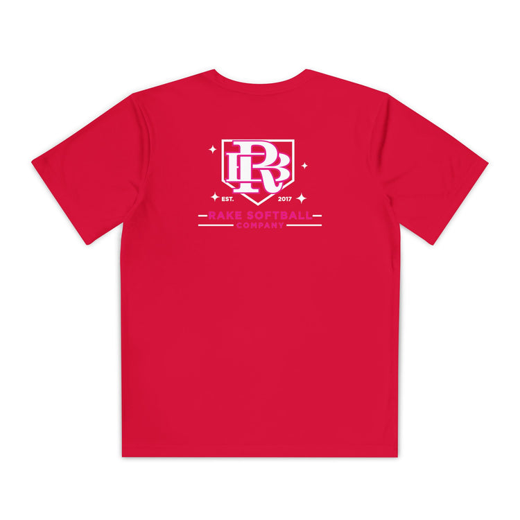 Kids RB Homeplate Softball Dry Fit Tee - Rake Baseball Company - RAKE BASEBALL | BASEBALL T-SHIRT | BASEBALL CLOTHING | GOOD VIBES ONLY