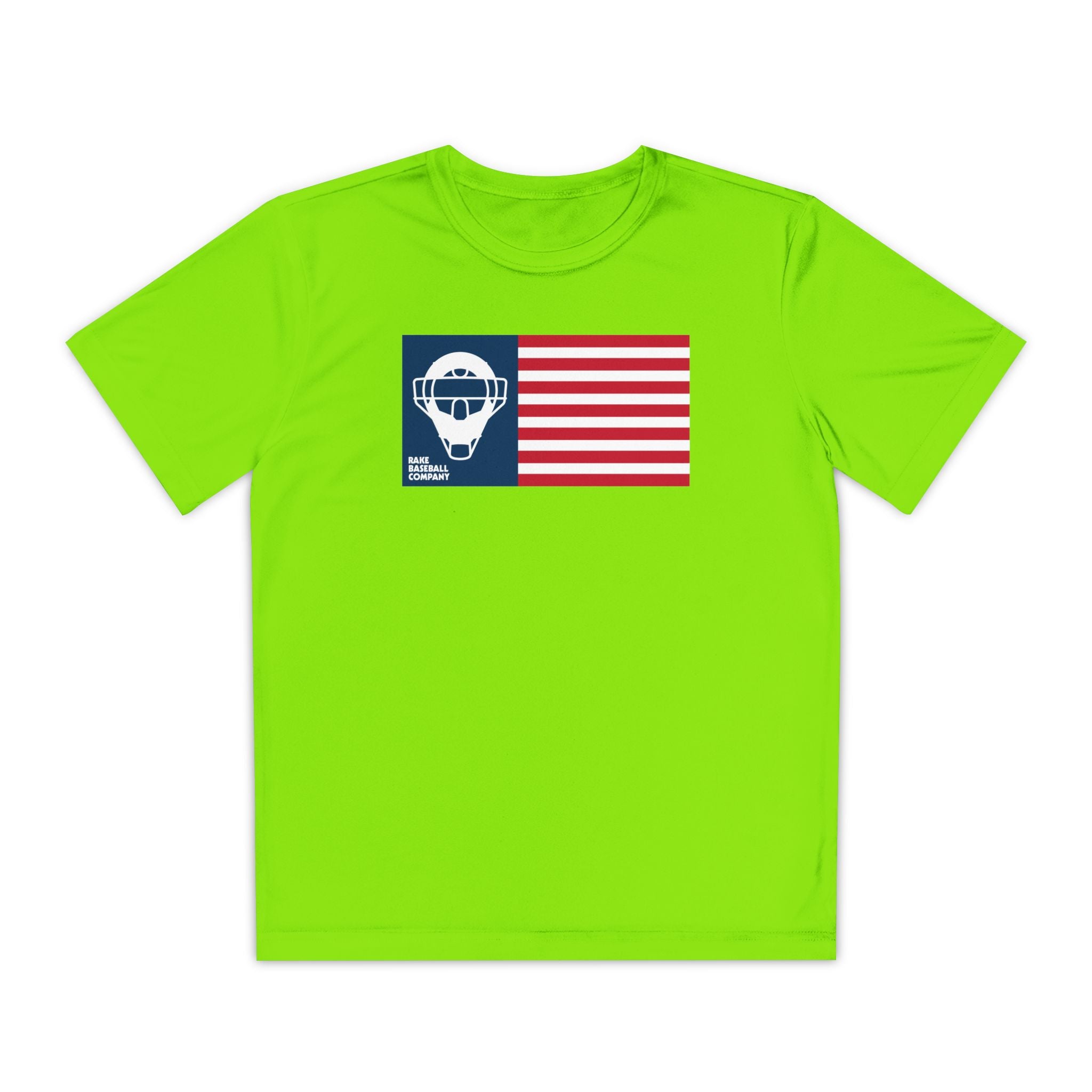 Kids Catcher's Mask Flag Dry Fit Tee - Rake Baseball Company - RAKE BASEBALL | BASEBALL T-SHIRT | BASEBALL CLOTHING | GOOD VIBES ONLY