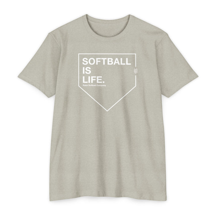 Softball Is Life Tee - Rake Baseball Company - RAKE BASEBALL | BASEBALL T-SHIRT | BASEBALL CLOTHING | GOOD VIBES ONLY