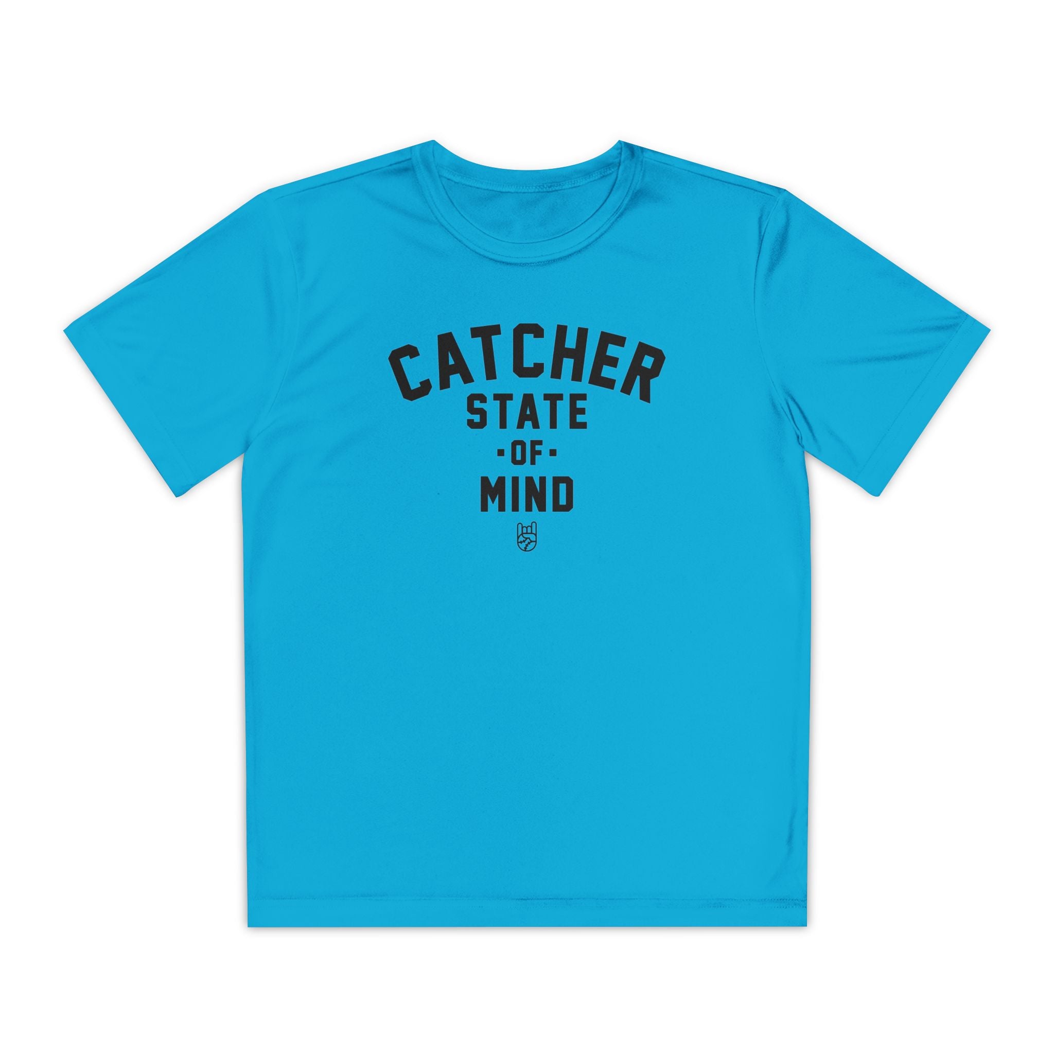 Kids Catcher State Of Mind Dry Fit Tee - Rake Baseball Company - RAKE BASEBALL | BASEBALL T-SHIRT | BASEBALL CLOTHING | GOOD VIBES ONLY