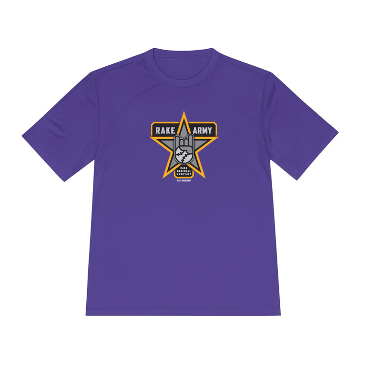 Rake Army Dry Fit Tee - Rake Baseball Company - RAKE BASEBALL | BASEBALL T-SHIRT | BASEBALL CLOTHING | GOOD VIBES ONLY