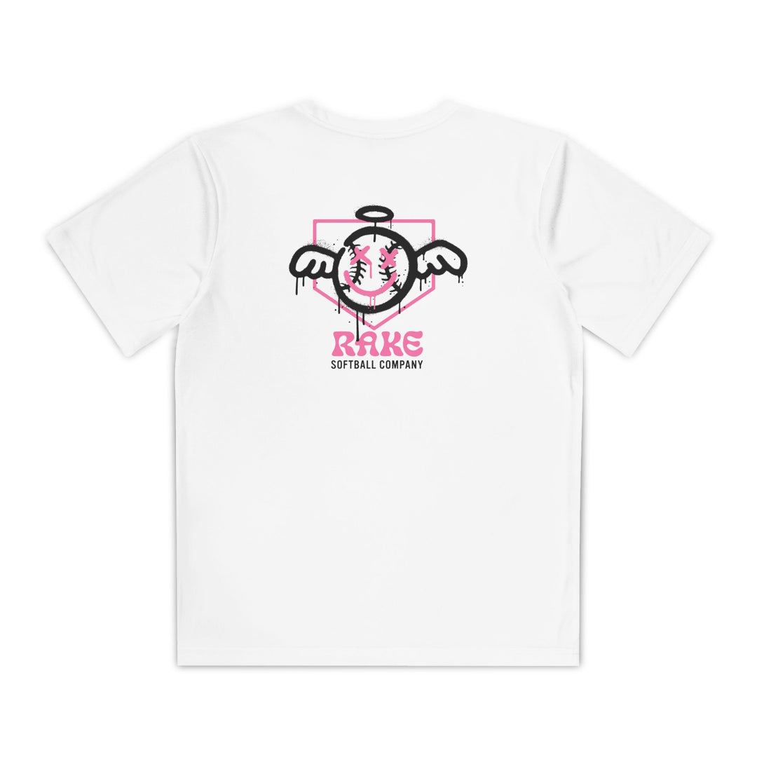 Kids She Angel Drip Softball Dry Fit Tee - Rake Baseball Company - RAKE BASEBALL | BASEBALL T-SHIRT | BASEBALL CLOTHING | GOOD VIBES ONLY