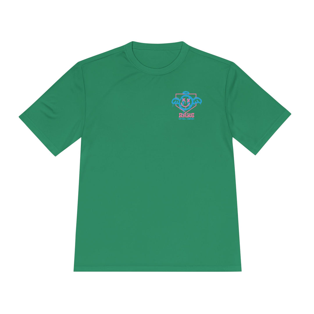 She Angel Drip Softball Dry Fit Tee - Rake Baseball Company - RAKE BASEBALL | BASEBALL T-SHIRT | BASEBALL CLOTHING | GOOD VIBES ONLY