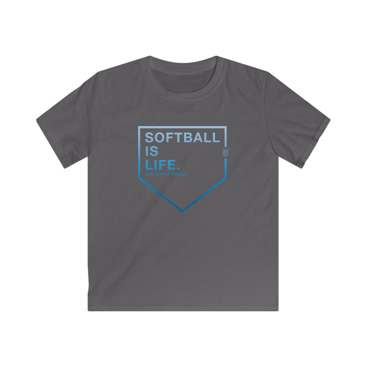 Kids Softball Is Life Tee - Rake Baseball Company - RAKE BASEBALL | BASEBALL T-SHIRT | BASEBALL CLOTHING | GOOD VIBES ONLY