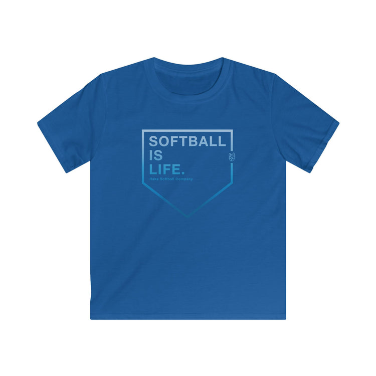 Kids Softball Is Life Tee - Rake Baseball Company - RAKE BASEBALL | BASEBALL T-SHIRT | BASEBALL CLOTHING | GOOD VIBES ONLY