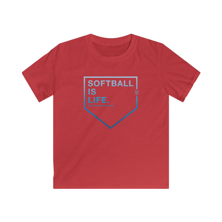 Kids Softball Is Life Tee - Rake Baseball Company - RAKE BASEBALL | BASEBALL T-SHIRT | BASEBALL CLOTHING | GOOD VIBES ONLY