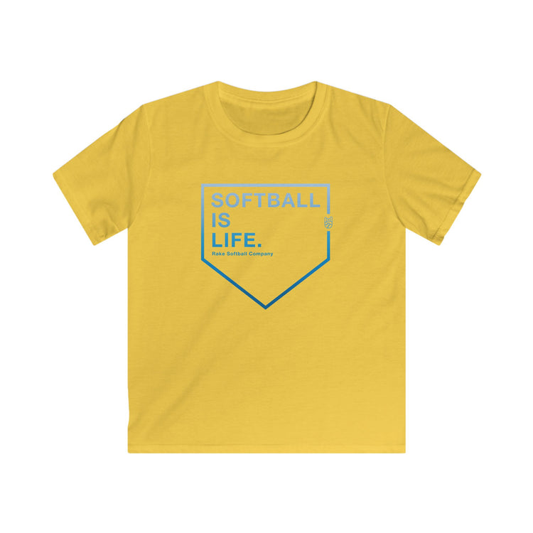 Kids Softball Is Life Tee - Rake Baseball Company - RAKE BASEBALL | BASEBALL T-SHIRT | BASEBALL CLOTHING | GOOD VIBES ONLY