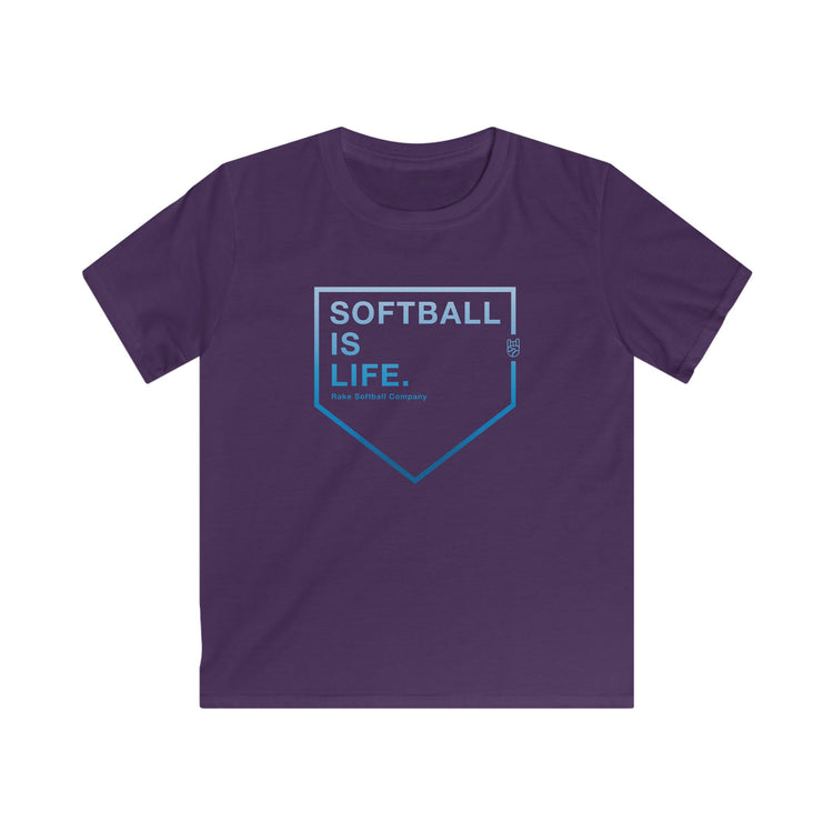 Kids Softball Is Life Tee - Rake Baseball Company - RAKE BASEBALL | BASEBALL T-SHIRT | BASEBALL CLOTHING | GOOD VIBES ONLY