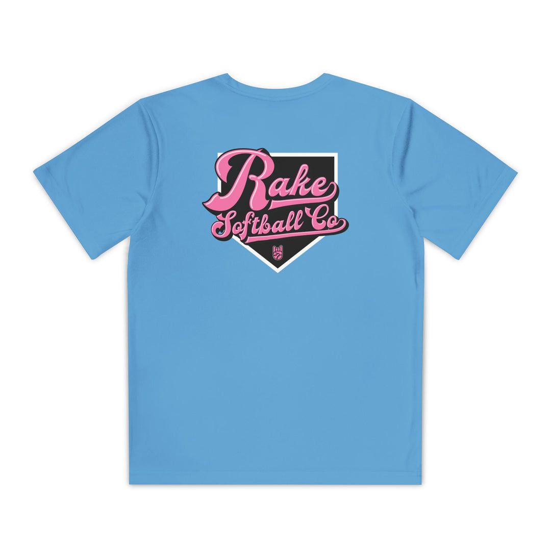 Kids Rake Softball Co. Dry Fit Tee - Rake Baseball Company - RAKE BASEBALL | BASEBALL T-SHIRT | BASEBALL CLOTHING | GOOD VIBES ONLY