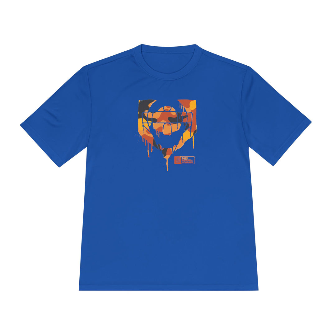 Catcher's Orange Camo Drip Dry Fit Tee - Rake Baseball Company - RAKE BASEBALL | BASEBALL T-SHIRT | BASEBALL CLOTHING | GOOD VIBES ONLY