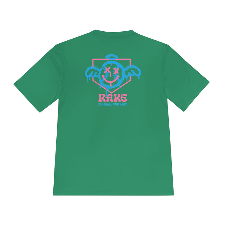 She Angel Drip Softball Dry Fit Tee - Rake Baseball Company - RAKE BASEBALL | BASEBALL T-SHIRT | BASEBALL CLOTHING | GOOD VIBES ONLY